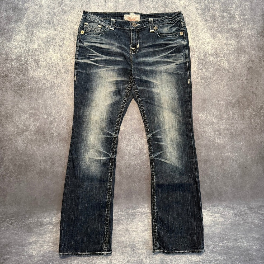 Big Star Women's Dark Indigo Bootcut Jeans with Faded Whisker Detail